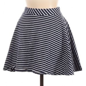 EUC SO Navy + White Stripe Skater Skirt Nautical